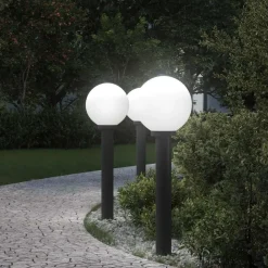 vidaXL Bolderverlichting 3 stuks 80 cm Zwart IP44