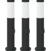 vidaXL Bolderverlichting met stopcontact 3 stuks 50 cm roestvrij staal IP44