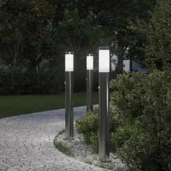 vidaXL Bolderverlichting met sensor 3 stuks 80 cm RVS IP44