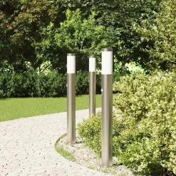vidaXL Bolderverlichting met sensor 3 stuks 80 cm RVS IP44
