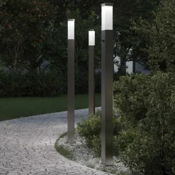 vidaXL Bolderverlichting met sensor 3 stuks 110 cm RVS IP44