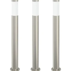 vidaXL Bolderverlichting 3 stuks 80 cm RVS IP44