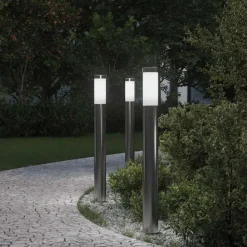 vidaXL Bolderverlichting 3 stuks 80 cm RVS IP44