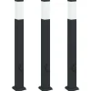 vidaXL Bolderverlichting met stopcontact 3 stuks 80 cm Zwart IP44