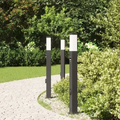 vidaXL Bolderverlichting met sensor en stopcontact 3 stuks 80 cm zwart IP44