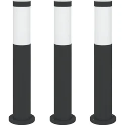 vidaXL Bolderverlichting 3 stuks 50 cm RVS IP44