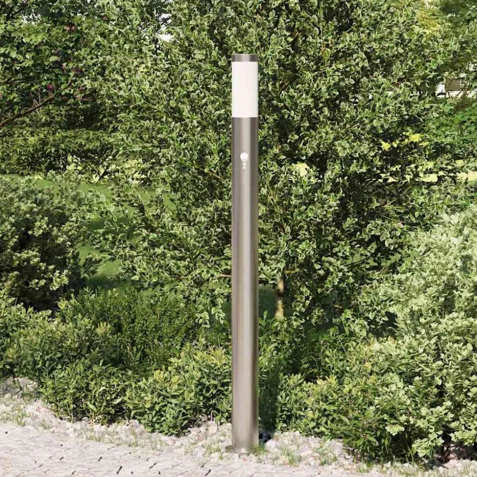 vidaXL Bolderverlichting met sensor 110 cm roestvrij staal IP44