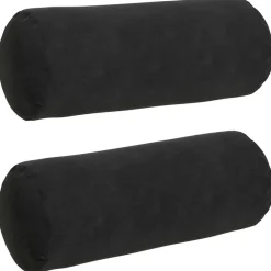 vidaXL Bolster Kussens 2 stuks Zwart Ø 15 x 40 cm Cordstof