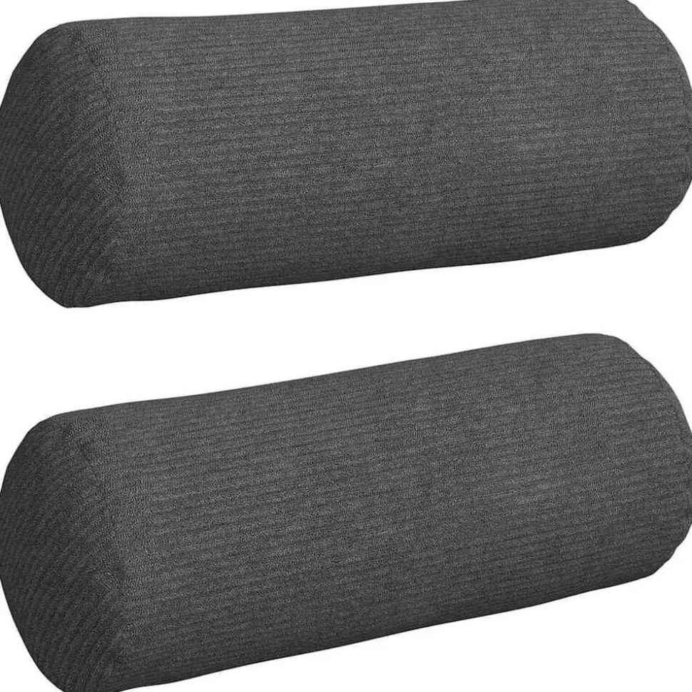 vidaXL Bolster Kussens 2 stuks Donkergrijs Ø 15 x 40 cm Cordstof