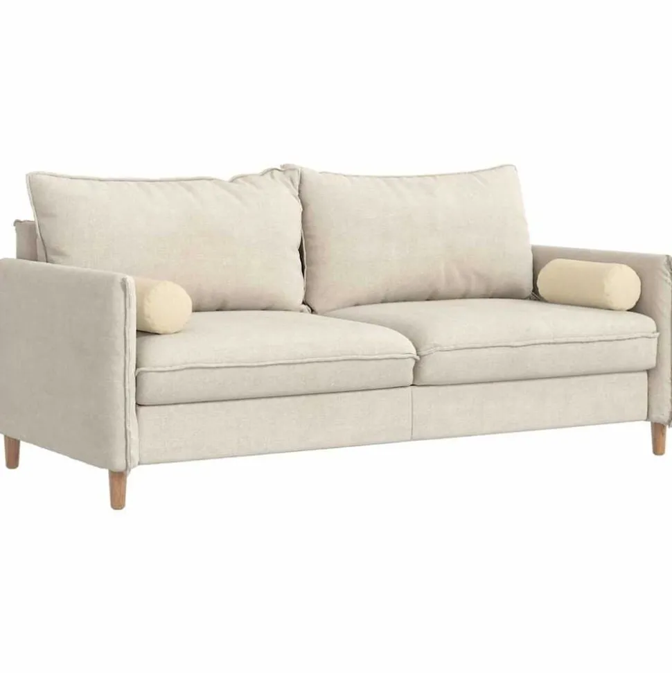 vidaXL Bolster Kussens 2 stuks Crème Ø 15 x 40 cm Stof