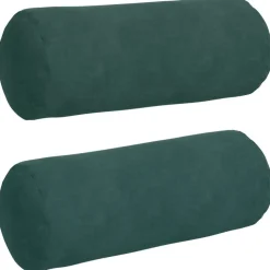 vidaXL Bolster Kussens 2 stuks Donkergroen Ø 15 x 40 cm Cordstof
