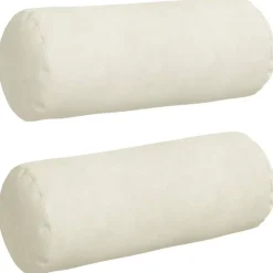 vidaXL Bolster Kussens 2 stuks Crème Ø 15 x 40 cm Cordstof