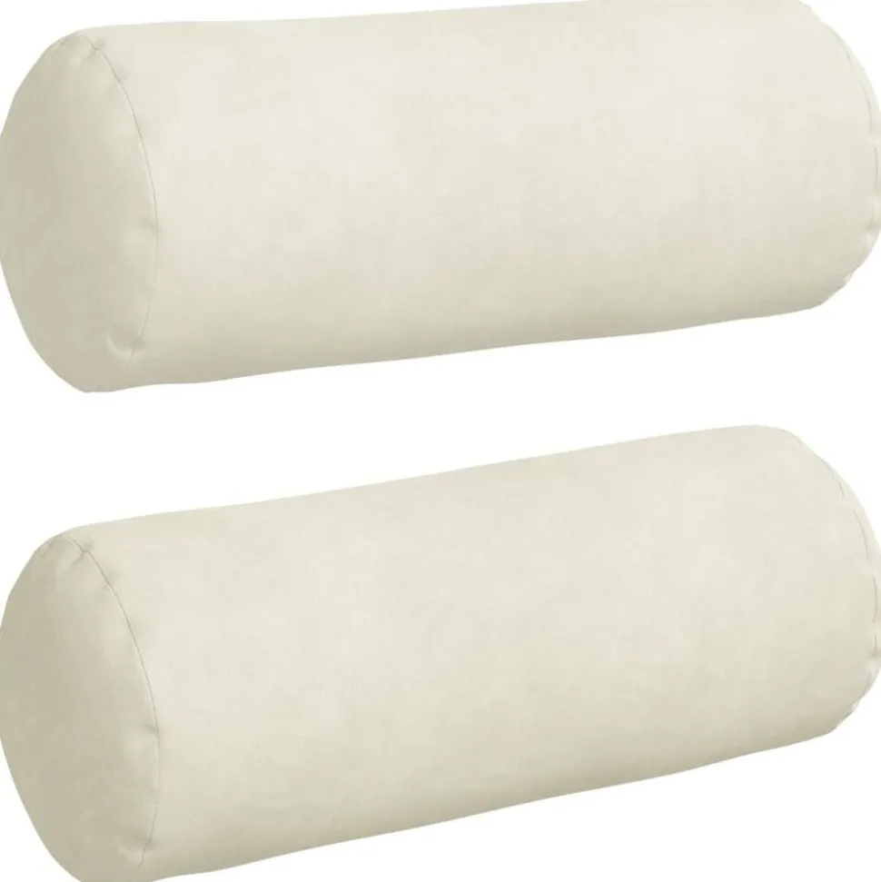 vidaXL Bolster Kussens 2 stuks Crème Ø 15 x 40 cm Cordstof