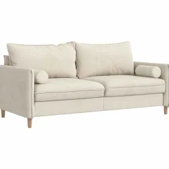 vidaXL Bolster Kussens 2 stuks Crème Ø 15 x 40 cm Cordstof