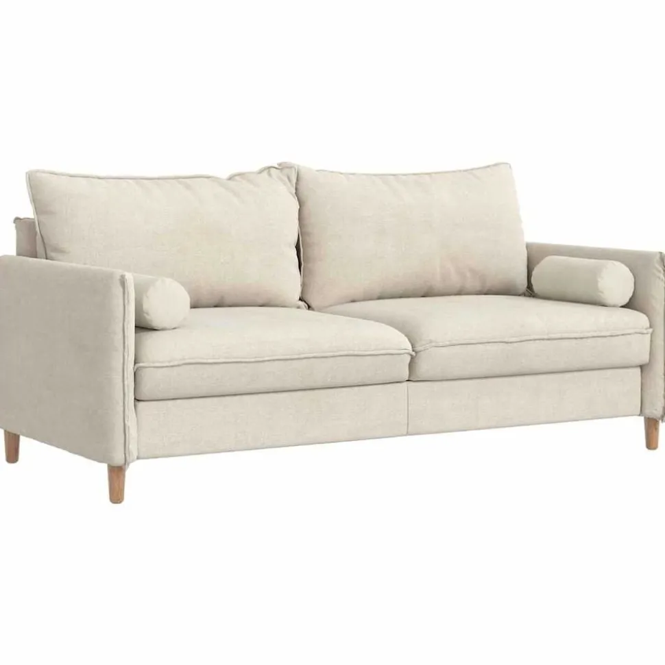 vidaXL Bolster Kussens 2 stuks Crème Ø 15 x 40 cm Cordstof