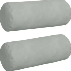 vidaXL Bolster Kussens 2 stuks Lichtgrijs Ø 15 x 40 cm Cordstof