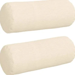 vidaXL Bolster Kussens 2 stuks Crème Ø 15 x 40 cm Cordstof