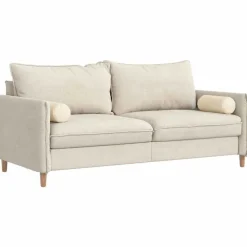 vidaXL Bolster Kussens 2 stuks Crème Ø 15 x 40 cm Cordstof