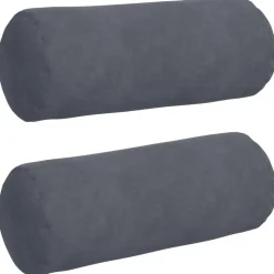vidaXL Bolster Kussens 2 stuks Donkergrijs Ø 15 x 40 cm Cordstof