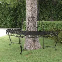 vidaXL Boombank halfrond Ø160 cm staal zwart