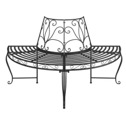 vidaXL Boombank halfrond Ø160 cm staal zwart