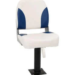 vidaXL Bootstoel 1 set inklapbaar 41x36x48 cm blauw en wit