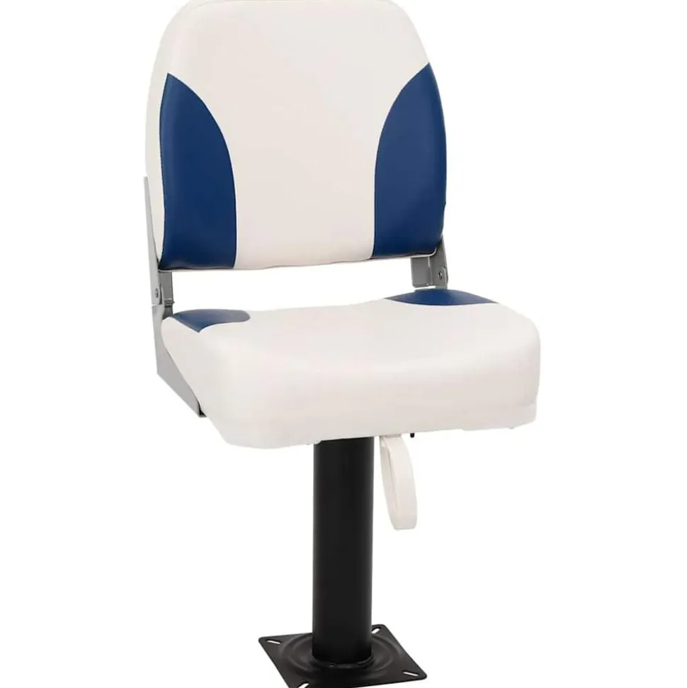 vidaXL Bootstoel 1 set inklapbaar 41x36x48 cm blauw en wit
