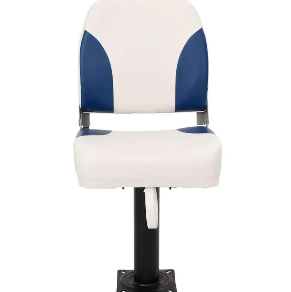 vidaXL Bootstoel 1 set inklapbaar 41x36x48 cm blauw en wit