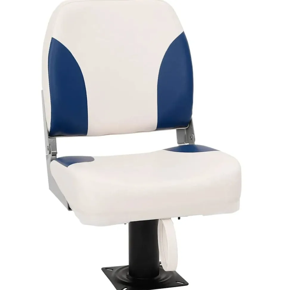 vidaXL Bootstoel 1 set inklapbaar 41x36x48 cm blauw en wit