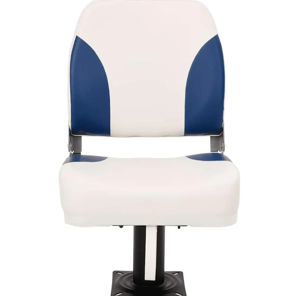 vidaXL Bootstoel 1 set inklapbaar 41x36x48 cm blauw en wit