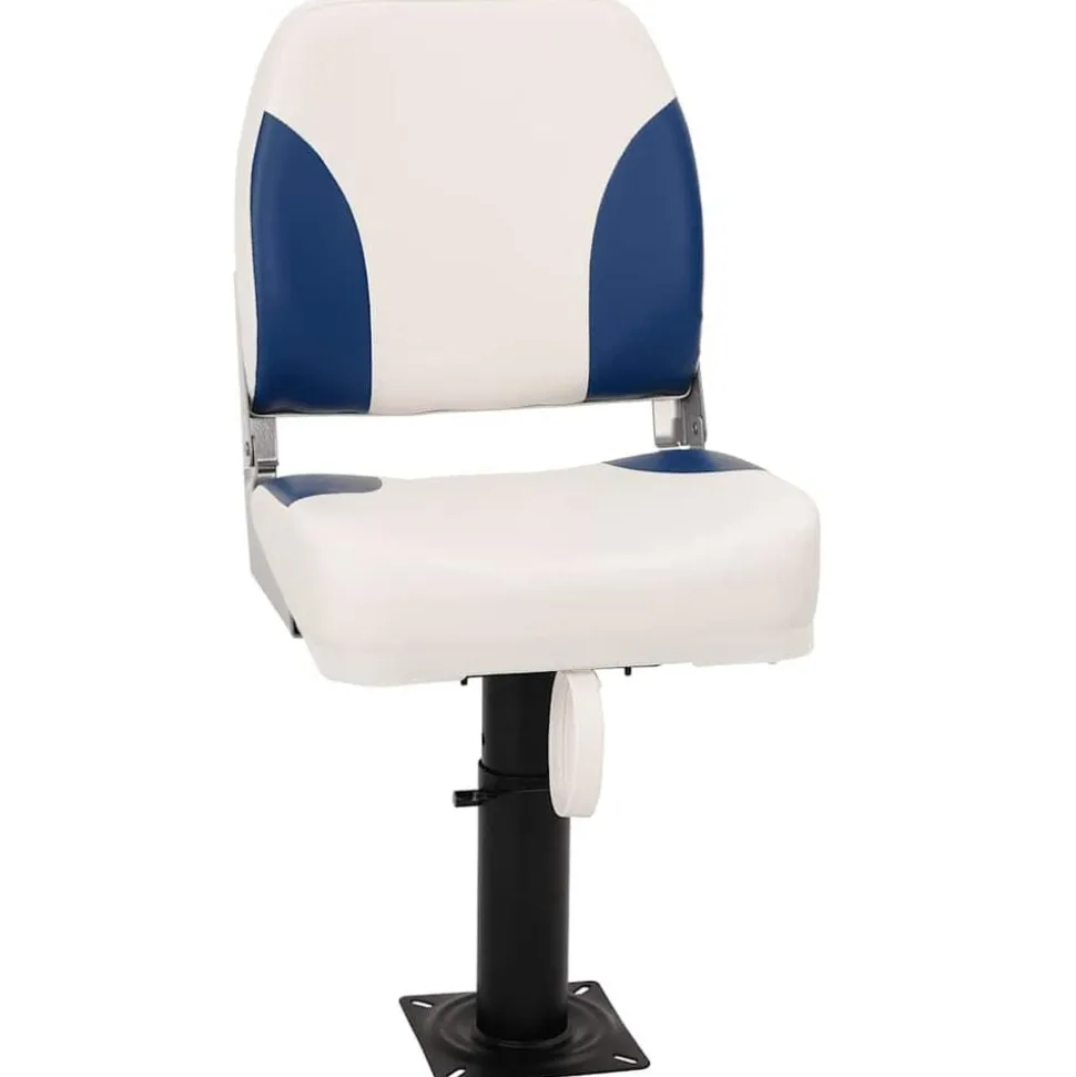vidaXL Bootstoel 1 set inklapbaar 41x36x48 cm blauw en wit