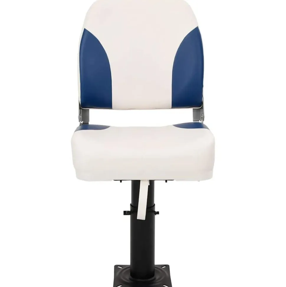vidaXL Bootstoel 1 set inklapbaar 41x36x48 cm blauw en wit