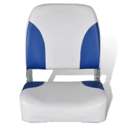 vidaXL Bootstoel met blauw-wit kussen inklapbaar 41x36x48 cm