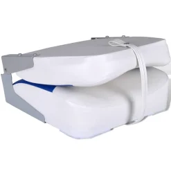 vidaXL Bootstoel met blauw-wit kussen inklapbaar 41x36x48 cm