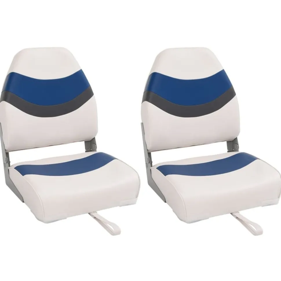 vidaXL Bootstoelen 2 st inklapbaar met hoge rugleuning 44x38x55 cm