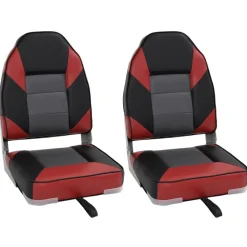 vidaXL Bootstoelen 2 st inklapbaar met hoge rugleuning 39x43x58 cm