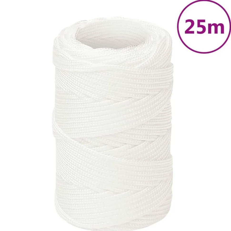 vidaXL Boottouw 2 mm 25 m polypropyleen volwit