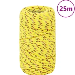 vidaXL Boottouw 2 mm 25 m polypropyleen geel