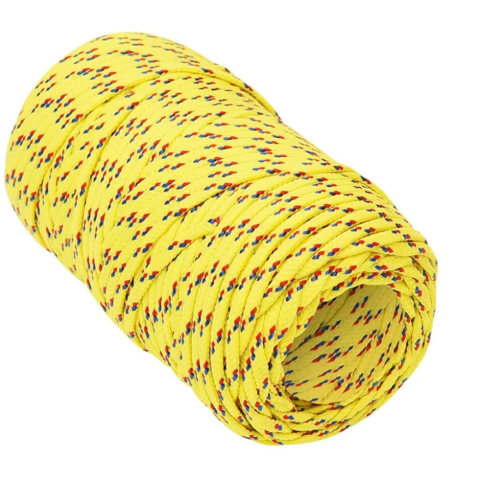 vidaXL Boottouw 2 mm 25 m polypropyleen geel