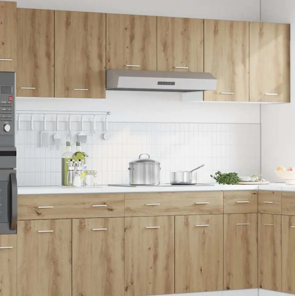 vidaXL Bovenkast Lyon 50x31x60 cm bewerkt hout artisanaal eikenkleur