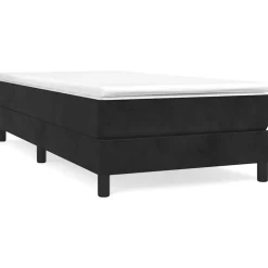 vidaXL Boxspring bed fluweel zwart 80x200 cm