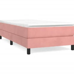 vidaXL Boxspring bed fluweel roze 80x200 cm