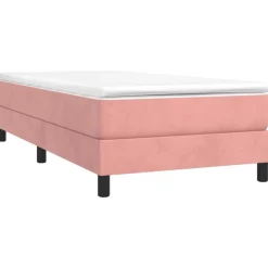 vidaXL Boxspring bed fluweel roze 80x200 cm
