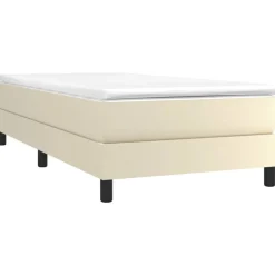 vidaXL Boxspring bed kunstleer crèmekleurig 80x200 cm