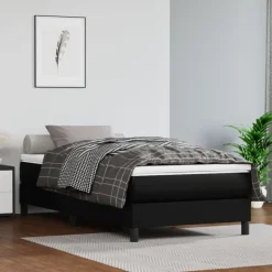 vidaXL Boxspring bed kunstleer zwart 80x200 cm