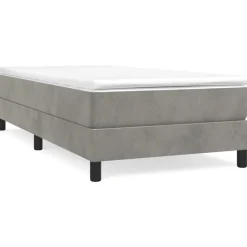 vidaXL Boxspring bed 80x200 cm fluweel lichtgrijs