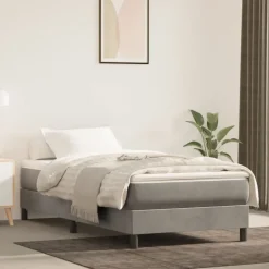 vidaXL Boxspring bed 80x200 cm fluweel lichtgrijs