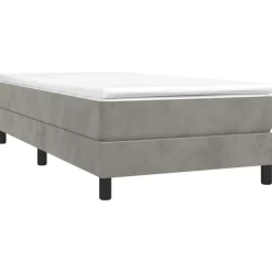 vidaXL Boxspring bed 80x200 cm fluweel lichtgrijs