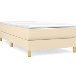 vidaXL Boxspring bed 80x200 cm stof crèmekleurig