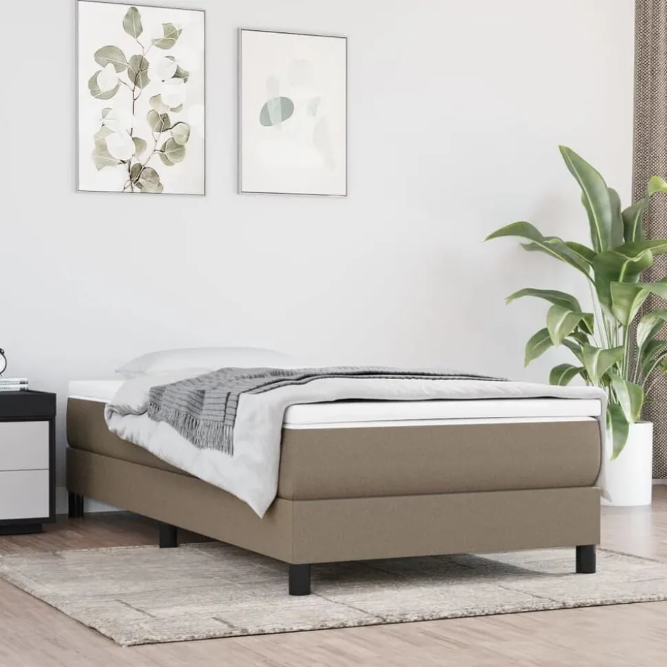 vidaXL Boxspring bed 80x200 cm stof taupe
